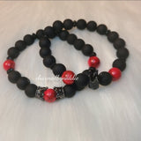 Onyx and Red Magnesite set